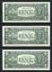 United States Of America 2006 (3 Consecutive Serial Numbers) 1 Dollar Banknotes P-523 AUNC - Federal Reserve Notes (1928-...)