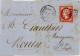 12 Aout 1858 N°17A Pc 332 Carmin Vif Belle Nuance,lettre Partielle De Beauvais Vers Rouen - 1849-1876: Periodo Classico