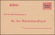 Bayern Dienstpostkarte/Behörde DPB 8 Wappen 10/10 Pf. DV 19, Karmin, **  - Postal  Stationery