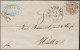 Preußen 18 EF Auf Briefhülle Zweikreis M. GLADBACH 9.7.1864 Nach Halle/Saale - Storia Postale