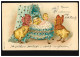 Prägekarte Vermenschlichte Tiere: Küken Am Kinderbett, Um 1910 - Sonstige & Ohne Zuordnung