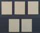 Liechtenstein  143-47 Y **  Adler 1934, Geriffelt Gummi, 5 Werte Komplett, Postf - Ungebraucht