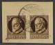 Dienstmarke  12,  Ludwig 3 Pf. E-Lochung, Paar, Briefstück, Geprüft KW 280,- € - Usados