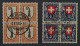 1923, SCHWEIZ Juventute Viererblocks 185+188, Zentrisch Gestempelt, 380,- SFr. - Usati
