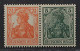 1918, Dt.Reich Zusammendruck W 6 Ab ** Germania 7 1/2 Pfg. + 5 Pfg, KW 200,-€ - Markenheftchen  & Se-tenant