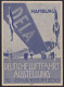 Flugmarke  21 A, Auf Ballonfahrtkarte, Auflage Nur 610 Stück, SELTEN, KW 380,- € - Emissions De Nécessité Zone Britannique