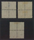 1907, SCHWEIZ 90-92 D (SBK 96-98 A) VIERERBLOCKS, Sauber Gestempelt, 1200,-SFr. - Usati