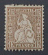 SCHWEIZ 28 A (SBK 36 A), 1 Fr. Unterdruck Rötlich, Originalgummi Geprüft 1400,-€ - Unused Stamps