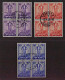 SCHWEIZ 294-96 Viererblock EST (SBK W2-4), Patria Zentrum-Stempel, 260,- SFr - Used Stamps