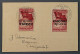 RASEINIAI 8+8 K, 80 K. Aufdruck KOPFSTEHEND, Briefstück Mit Fotoattest, 4600,-€ - Bezetting 1938-45