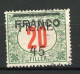 FIUME  Yv. N° 30  SA N° 30  (o) 45 S 20f Timbres De Hongrie Surchargés  Cote 12  Euro BE  2 Scans - Fiume