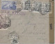 VALENCIA A USA AEREA 1945 CON CENSURAS ESPAÑOLA Y USA MAT HEXAGONAL - Storia Postale