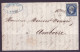 FRANCE 1853-1860 Stamp 20c Bleu Foncé YT N°14Aa On The Cover - 1853-1860 Napoléon III