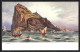 Künstler-AK Gibraltar, Segelboote Vor Der Küste  - Perlberg, F.