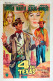 Cinema - 4 Du Texas - Frank Sinatra - Dean Martin - Anita Ekberg - Ursula Andress - Illustration Vintage - Affiche De Fi - Manifesti Su Carta