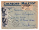 Lettre 1952 Recommandée Bordeaux Cours De La Marne Gironde Charbon Malécot Paire Arbois Jura 15F - Lettres & Documents