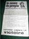 MAI 1968 : " LA CAUSE DU PEUPLE " LE N °4 DU 27 / 28 MAI 1968 , JOURNAL DE FRONT POPULAIRE - Desde 1950