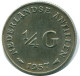 1/4 GULDEN 1957 ANTILLAS NEERLANDESAS PLATA Colonial Moneda #NL11016.4.E.A - Niederländische Antillen