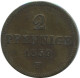 SAXONY 2 PFENNIG 1859 F Dresden Mint German States #DE10652.16.E.A - Sonstige & Ohne Zuordnung