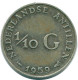 1/10 GULDEN 1959 NETHERLANDS ANTILLES SILVER Colonial Coin #NL12238.3.U.A - Niederländische Antillen