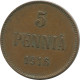 5 PENNIA 1916 FINLANDIA FINLAND Moneda RUSIA RUSSIA EMPIRE #AB138.5.E.A - Finlande
