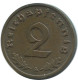 2 REICHSPFENNIG 1937 A DEUTSCHLAND Münze GERMANY #AE269.D.A - 2 Pfennig