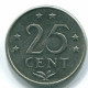 25 CENTS 1971 NETHERLANDS ANTILLES Nickel Colonial Coin #S11507.U.A - Antilles Néerlandaises