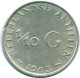 1/10 GULDEN 1963 ANTILLAS NEERLANDESAS PLATA Colonial Moneda #NL12469.3.E.A - Antille Olandesi