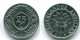 25 CENTS 1990 ANTILLES NÉERLANDAISES Nickel Colonial Pièce #S11253.F.A - Antilles Néerlandaises