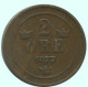 2 ORE 1877 SWEDEN Coin #AC883.2.U.A - Zweden