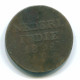 2 CENTS 1838 SUMATRA NETHERLANDS EAST INDIES EAST INDIES Colonial Coin #S11836.U.A - Dutch East Indies