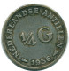 1/4 GULDEN 1956 NETHERLANDS ANTILLES SILVER Colonial Coin #NL10947.4.U.A - Netherlands Antilles