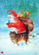 BABBO NATALE Buon Anno Natale Vintage Cartolina CPSM #PAU478.A - Santa Claus