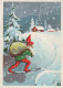 SANTA CLAUS Happy New Year Christmas Vintage Postcard CPSM #PAU576.A - Santa Claus