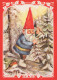 PAPÁ NOEL Feliz Año Navidad GNOMO Vintage Tarjeta Postal CPSM #PAU452.A - Santa Claus