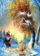SANTA CLAUS Happy New Year Christmas GNOME Vintage Postcard CPSM #PBM089.A - Santa Claus