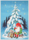 BABBO NATALE Buon Anno Natale GNOME Vintage Cartolina CPSM #PBL770.A - Kerstman