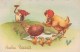 OSTERN HUHN EI Vintage Ansichtskarte Postkarte CPA #PKE425.A - Pasen