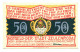 50 Pfennig 1921 ZEULENRODA DEUTSCHLAND UNC Notgeld Papiergeld Banknote #P10602 - [11] Emissioni Locali