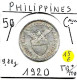 PHILIPPINES  US.Période  50  Centavos   Année 1920(M)   KM171, Ag. 0.750, TB+/  TTB - Philippines