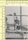 REAL PHOTO - Swimsuit Woman And Boy On Sailboat On Beach Scene Garcon Et Femme Sur Voilier Sur Plage Old Snapshot - Personas Anónimos