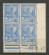 TUNISIE N° 287A Bloc De 4 Coin Daté 17 / 3 / 47 NEUF** SANS CHARNIERE NI TRACE  / Hingeless  / MNH - Ongebruikt