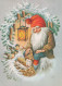 BABBO NATALE Buon Anno Natale Vintage Cartolina CPSM #PBL295.IT - Santa Claus