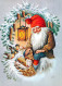 BABBO NATALE Buon Anno Natale Vintage Cartolina CPSM #PBL295.IT - Kerstman