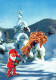 BABBO NATALE Buon Anno Natale Vintage Cartolina CPSM #PAU596.IT - Santa Claus