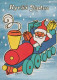 BABBO NATALE TRAIN Natale Vintage Cartolina CPSM #PAK003.IT - Santa Claus
