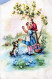 EASTER CHILDREN EGG Vintage Postcard CPA #PKE354.GB - Pâques