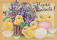 EASTER CHICKEN EGG Vintage Postcard CPSM #PBO968.GB - Pâques