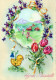 EASTER CHICKEN EGG Vintage Postcard CPSM #PBP097.GB - Pâques