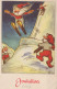 SANTA CLAUS CHRISTMAS Holidays Vintage Postcard CPSMPF #PAJ447.GB - Santa Claus